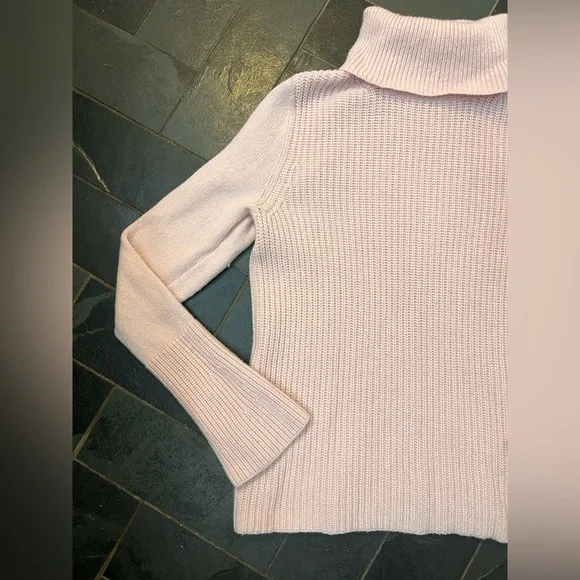 White House Black Market pink Womens Turtleneck Sweater Wool cashmere Blend - Picture 3 of 5